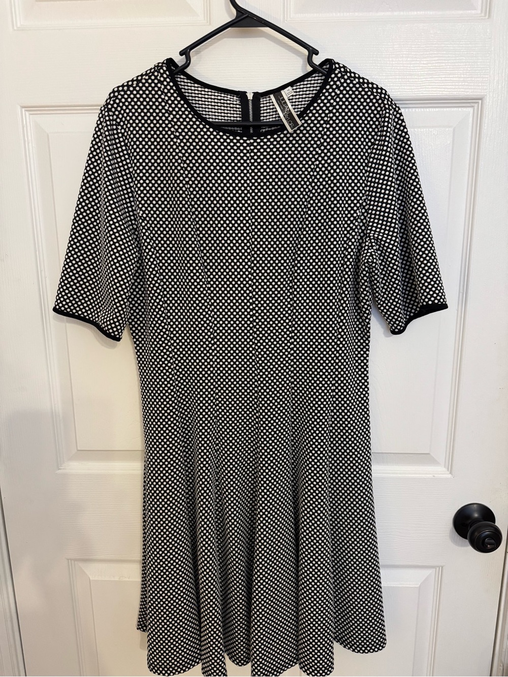 Julian Taylor Black and White Polka Dot Fit & Flare Dress